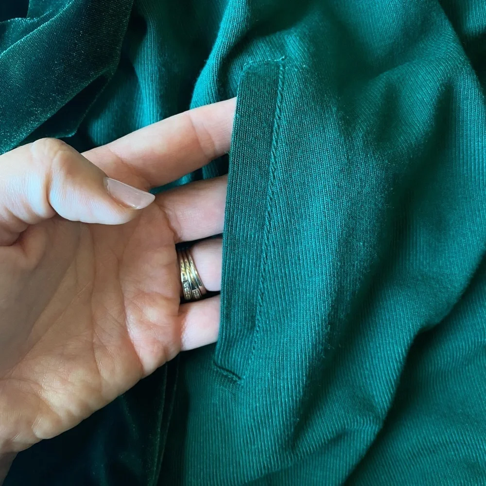 SOFT SURROUNDINGS Emerald Green Velvet Long Sleeves Tunic Top, Size M - Picture 4 of 9